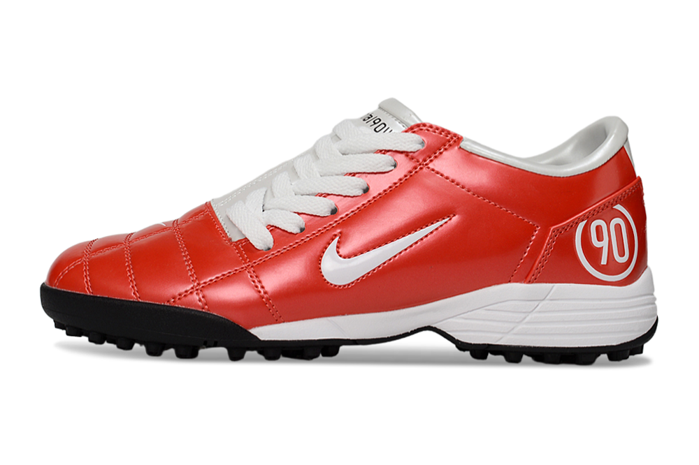 T90 Series MD Turf Soccer Shoes with Grass Spikes - White/Orange/Black