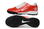 T90 Series MD Turf Soccer Shoes with Grass Spikes - White/Orange/Black