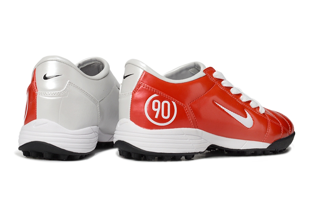 T90 Series MD Turf Soccer Shoes with Grass Spikes - White/Orange/Black