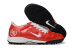 T90 Series MD Turf Soccer Shoes with Grass Spikes - White/Orange/Black
