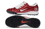 T90 Series MD Turf Soccer Shoes with Grass Spikes - White/Wine Red/Black