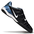 T90 Series Reverse Tongue Microfiber Indoor Flat Turf TF Soccer Shoes - Black/Blue/White