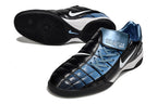 T90 Series Reverse Tongue Microfiber Indoor Flat Turf TF Soccer Shoes - Black/Blue/White