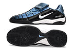 T90 Series Reverse Tongue Microfiber Indoor Flat Turf TF Soccer Shoes - Black/Blue/White
