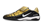 T90 Series Reverse Tongue Microfiber Indoor Flat Turf TF Soccer Shoes - Black/Gold/White