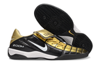 T90 Series Reverse Tongue Microfiber Indoor Flat Turf TF Soccer Shoes - Black/Gold/White