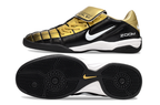 T90 Series Reverse Tongue Microfiber Indoor Flat Turf TF Soccer Shoes - Black/Gold/White