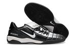 T90 Series Reverse Tongue Microfiber Indoor Flat Turf TF Soccer Shoes - Black/Metallic Silver/White