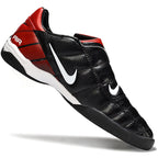 T90 Series Reverse Tongue Microfiber Indoor Flat Turf TF Soccer Shoes - Black/Red/White
