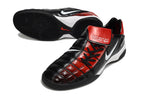 T90 Series Reverse Tongue Microfiber Indoor Flat Turf TF Soccer Shoes - Black/Red/White