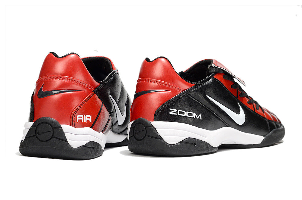T90 Series Reverse Tongue Microfiber Indoor Flat Turf TF Soccer Shoes - Black/Red/White