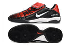 T90 Series Reverse Tongue Microfiber Indoor Flat Turf TF Soccer Shoes - Black/Red/White
