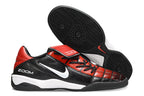 T90 Series Reverse Tongue Microfiber Indoor Flat Turf TF Soccer Shoes - Black/Red/White