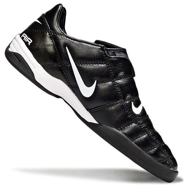 T90 Series Reverse Tongue Microfiber Indoor Flat Turf TF Soccer Shoes - Black/White