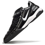 T90 Series Reverse Tongue Microfiber Indoor Flat Turf TF Soccer Shoes - Black/White
