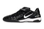 T90 Series Reverse Tongue Microfiber Indoor Flat Turf TF Soccer Shoes - Black/White