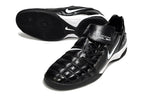 T90 Series Reverse Tongue Microfiber Indoor Flat Turf TF Soccer Shoes - Black/White