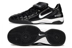 T90 Series Reverse Tongue Microfiber Indoor Flat Turf TF Soccer Shoes - Black/White
