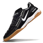 T90 Series Reverse Tongue Microfiber Indoor Flat Turf TF Soccer Shoes - Black/White/Brown