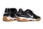 T90 Series Reverse Tongue Microfiber Indoor Flat Turf TF Soccer Shoes - Black/White/Brown