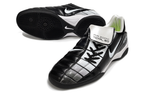 T90 Series Reverse Tongue Microfiber Indoor Flat Turf TF Soccer Shoes - Black/White/Gray