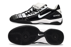 T90 Series Reverse Tongue Microfiber Indoor Flat Turf TF Soccer Shoes - Black/White/Gray