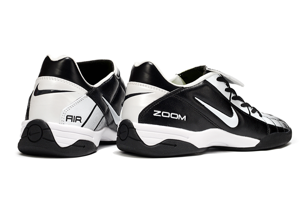 T90 Series Reverse Tongue Microfiber Indoor Flat Turf TF Soccer Shoes - Black/White/Gray