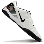 T90 Series Reverse Tongue Microfiber Indoor Flat Turf TF Soccer Shoes - Metallic Silver/White/Black