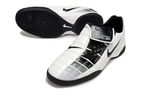 T90 Series Reverse Tongue Microfiber Indoor Flat Turf TF Soccer Shoes - Metallic Silver/White/Black