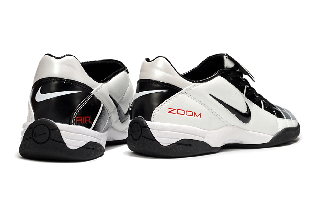 T90 Series Reverse Tongue Microfiber Indoor Flat Turf TF Soccer Shoes - Metallic Silver/White/Black