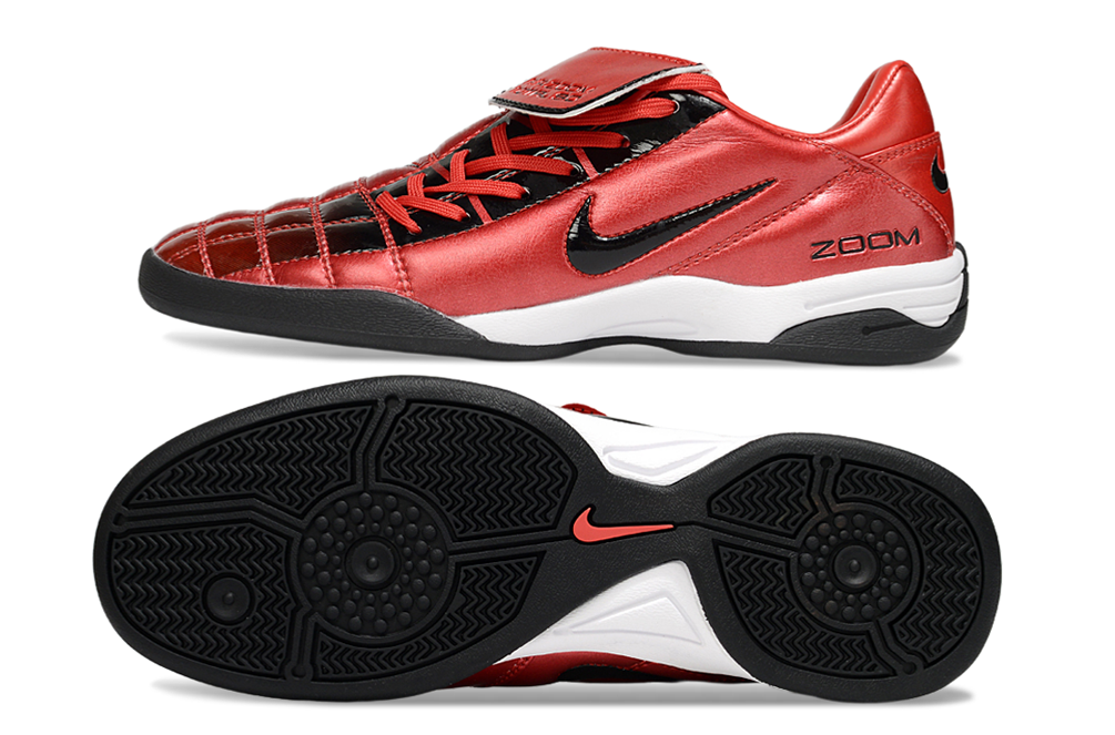 T90 Series Reverse Tongue Microfiber Indoor Flat Turf TF Soccer Shoes - Orange/Black/White