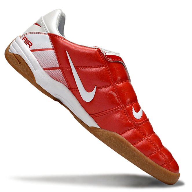 T90 Series Reverse Tongue Microfiber Indoor Flat Turf TF Soccer Shoes - White/Orange/Brown
