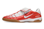 T90 Series Reverse Tongue Microfiber Indoor Flat Turf TF Soccer Shoes - White/Orange/Brown
