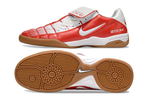 T90 Series Reverse Tongue Microfiber Indoor Flat Turf TF Soccer Shoes - White/Orange/Brown