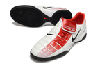 T90 Series Reverse Tongue Microfiber Indoor Flat Turf TF Soccer Shoes - White/Red/Black