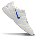 T90 Series Reverse Tongue Microfiber Indoor Flat Turf TF Soccer Shoes - White/Royal Blue