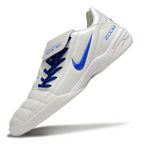 T90 Series Reverse Tongue Microfiber Indoor Flat Turf TF Soccer Shoes - White/Royal Blue