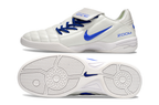 T90 Series Reverse Tongue Microfiber Indoor Flat Turf TF Soccer Shoes - White/Royal Blue