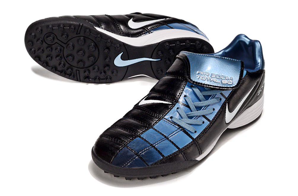 T90 Series Spiked Turf TF Soccer Shoes - Black/Blue/White