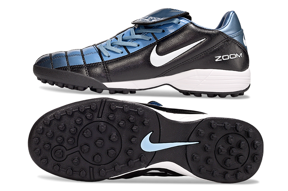 T90 Series Spiked Turf TF Soccer Shoes - Black/Blue/White