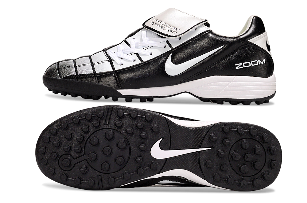 T90 Series Spiked Turf TF Soccer Shoes - Black/Gray/White