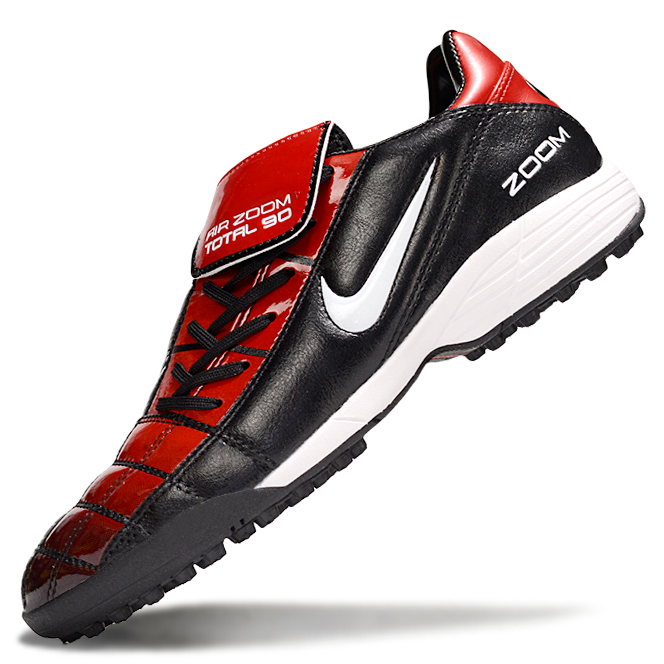 T90 Series Spiked Turf TF Soccer Shoes - Black/Red/White