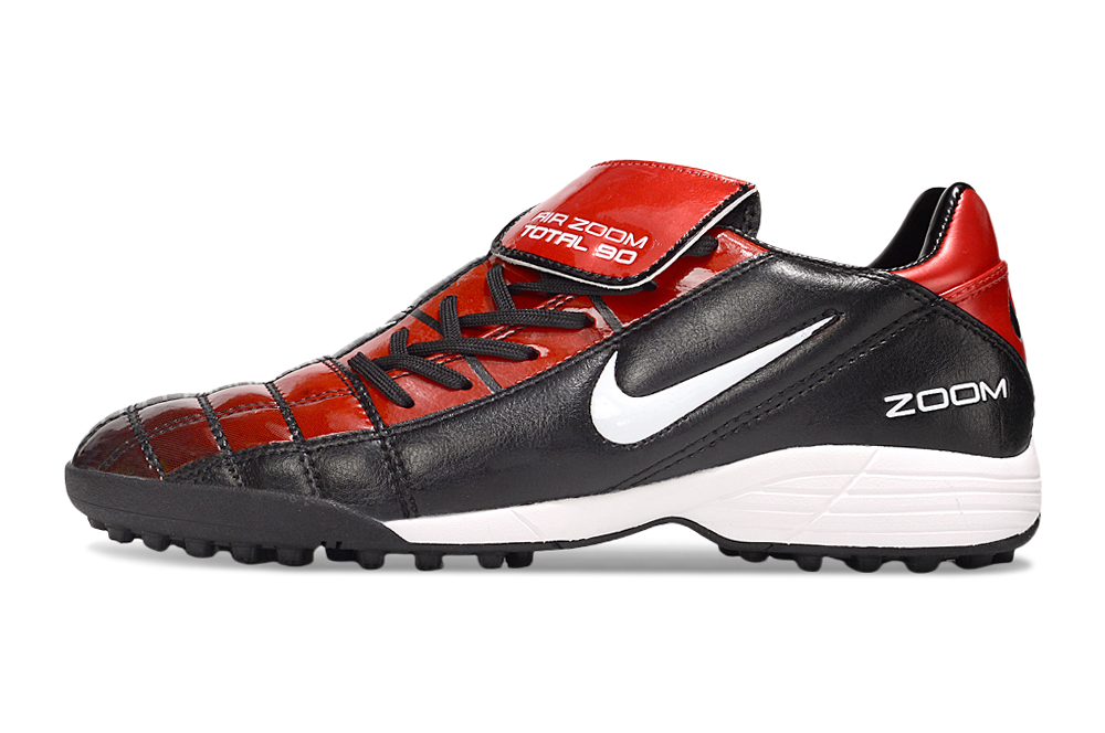 T90 Series Spiked Turf TF Soccer Shoes - Black/Red/White