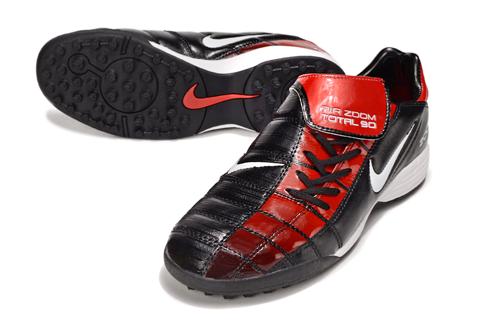 T90 Series Spiked Turf TF Soccer Shoes - Black/Red/White