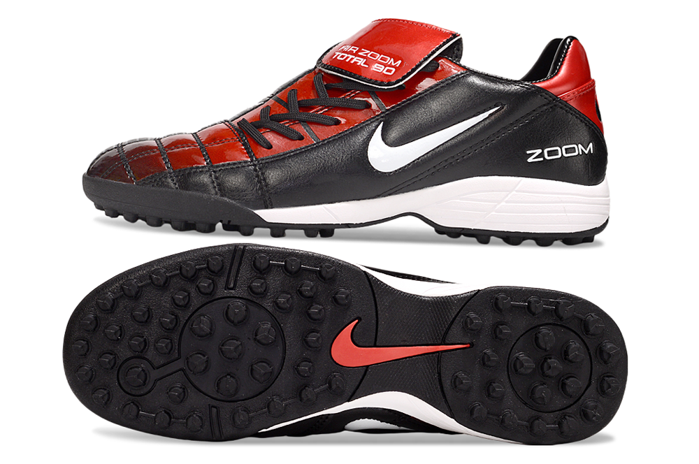 T90 Series Spiked Turf TF Soccer Shoes - Black/Red/White