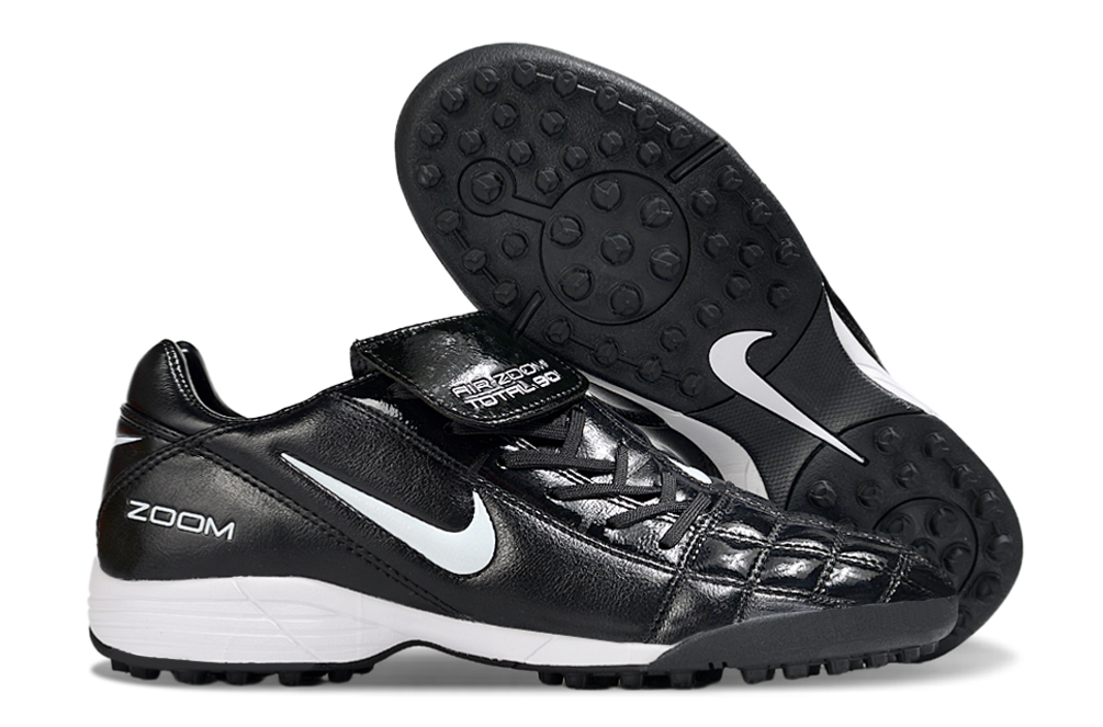 T90 Series Spiked Turf TF Soccer Shoes - Black/White
