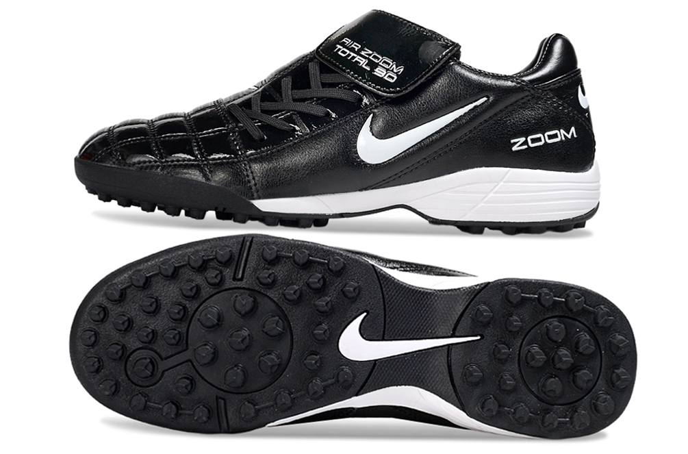 T90 Series Spiked Turf TF Soccer Shoes - Black/White