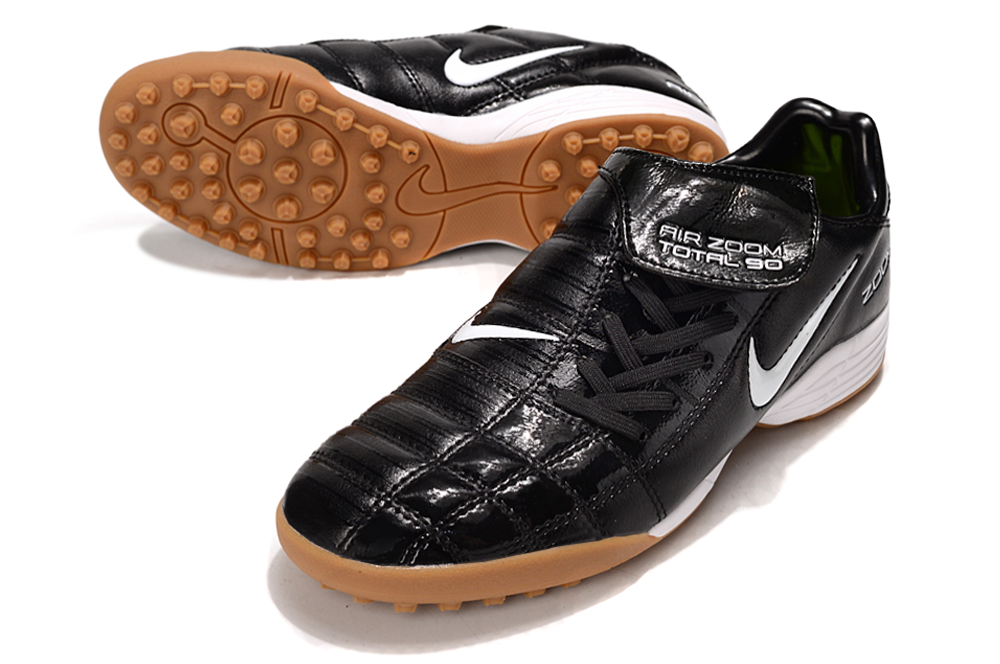 T90 Series Spiked Turf TF Soccer Shoes - Black/White/Brown