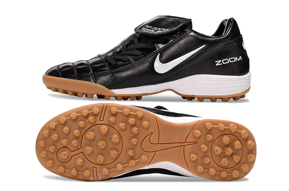 T90 Series Spiked Turf TF Soccer Shoes - Black/White/Brown