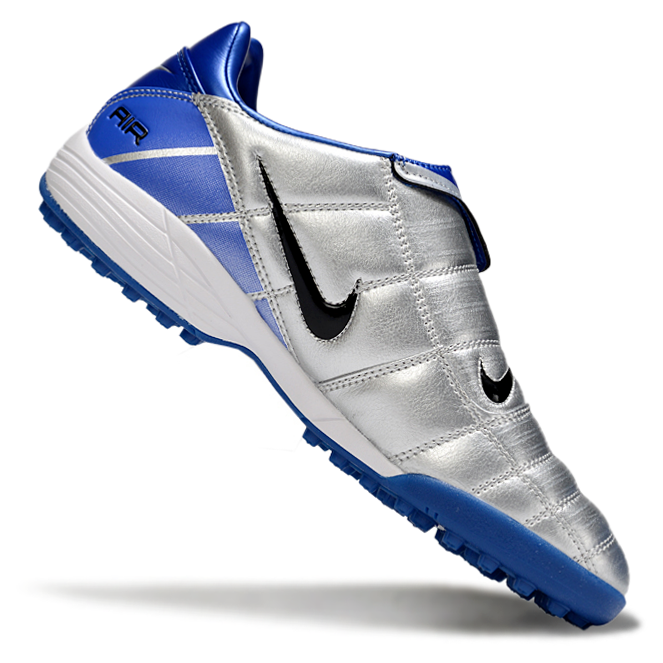 T90 Series Spiked Turf TF Soccer Shoes - Blue/Metallic Silver/Black